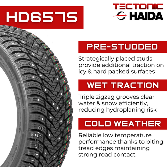 2256018HD657S-4PK 225/60R18 Haida HD657S Studded Winter 104T - 4 Pack Haida Tires Canada