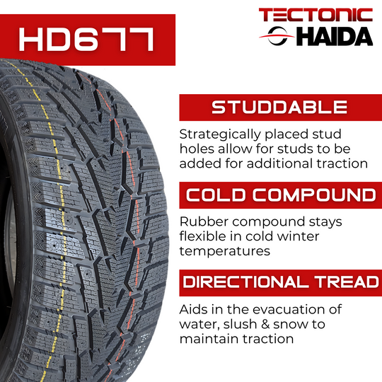 2156017HD677-2PK 215/60R17 Haida HD677 Studdable Winter 100T - 2 Pack Haida Tires Canada
