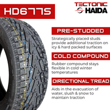 Load image into Gallery viewer, 2454518HD677S 245/45R18 Haida HD677S Studded Winter 100T Haida Tires Canada