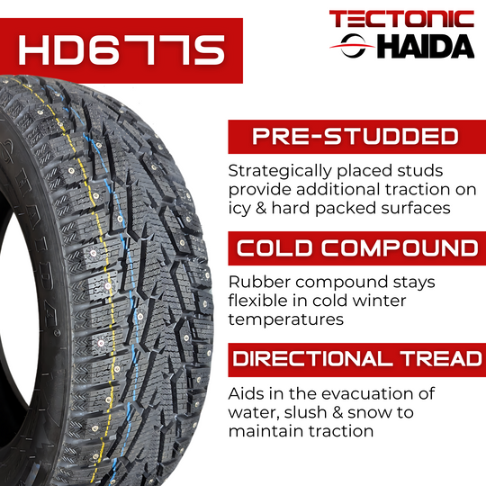 2356018HD677S-2PK 235/60R18 Haida HD677S Studded Winter 107T - 2 Pack Haida Tires Canada