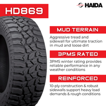 Load image into Gallery viewer, 35125020HD869 LT35X12.50R20 Haida HD869 Mud Champ 125Q Haida Tires Canada