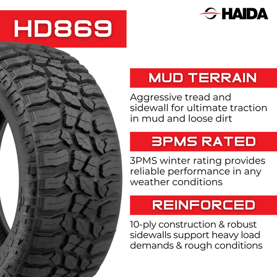 3057016HD869 LT305/70R16 10PR Haida HD869 Mud Champ 124/121Q Haida Tires Canada