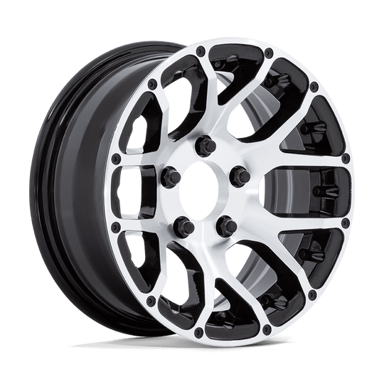 HE182556060300 - Helo HE1825 15X6 6X139.7 ET 0mm Gloss Black Machined - Helo Wheels Canada