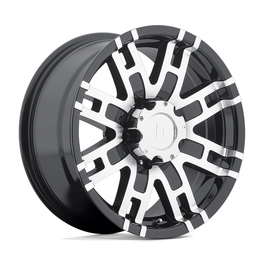 HE83578068300 - Helo HE835 17X8 6X139.7  0mm Gloss Black Machined - Helo Wheels Canada