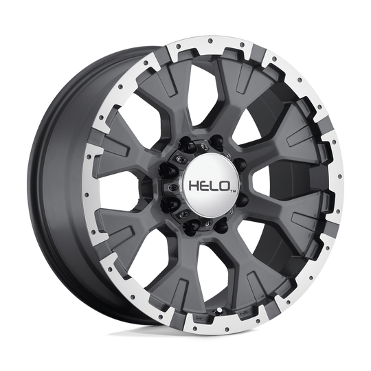 HE87879063412N - Helo HE878 17X9 6X135 -12 mm Dark Silver With Machined Flange - Helo Wheels Canada