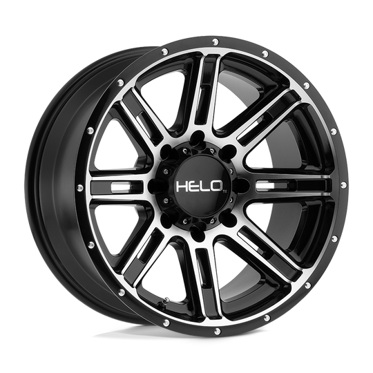 HE90021080524N - Helo HE900 20X10 8X165.1 -24 mm Gloss Black Machined - Helo Wheels Canada