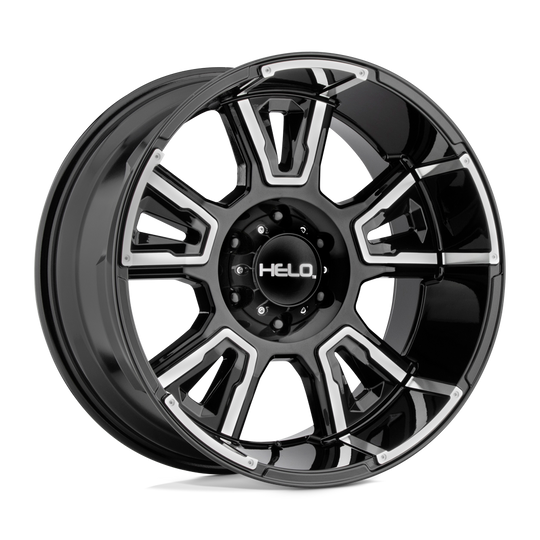 HE91429080300 - Helo HE914 20X9 8X165.1  0mm Gloss Black Machined - Helo Wheels Canada