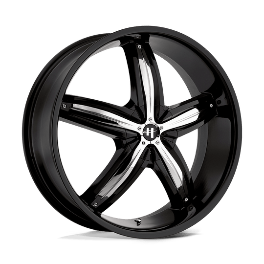 HE84488001340 - Helo HE844 18X8 5X114.3 / 5X108 40mm Gloss Black With Removable Chrome Accents - Helo Wheels Canada
