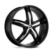 Load image into Gallery viewer, HE84422800345 - Helo HE844 22X8.5 BLANK  45mm Gloss Black With Removable Chrome Accents - Helo Wheels Canada