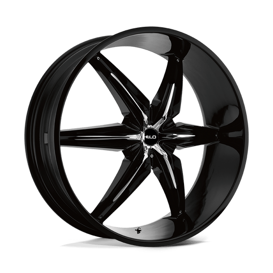 HE86624967310 - Helo HE866 24X9.5 6X135 6X139.7 10mm Gloss Black With Removable Chrome Accents - Helo Wheels Canada