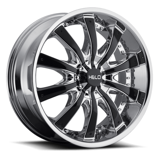HE87526900238 - Helo HE875 26X9.5 BLANK ET 38mm Chrome With Gloss Black Accents - Helo Wheels Canada