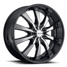 Charger l'image dans la galerie, HE87524900338 - Helo HE875 24X9.5 BLANK ET 38mm Gloss Black With Chrome Accents - Helo Wheels Canada