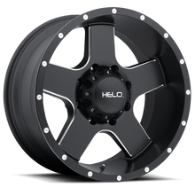 Load image into Gallery viewer, HE88689055718 - Helo HE886 18X9 5X139.7  18mm Satin Black With Milled Spokes And Flange - Helo Wheels Canada