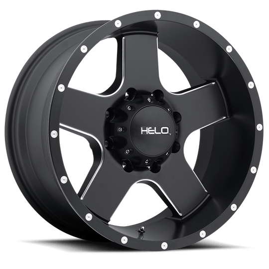 HE88689055718 - Helo HE886 18X9 5X139.7  18mm Satin Black With Milled Spokes And Flange - Helo Wheels Canada