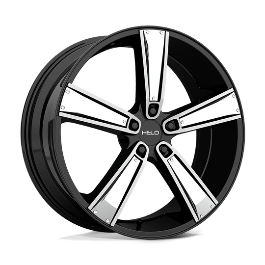 HE89928512538 - Helo HE899 20X8.5 5X114.3  38mm Satin Black Machined With Gloss Black & Chrome Inserts - Helo Wheels Canada