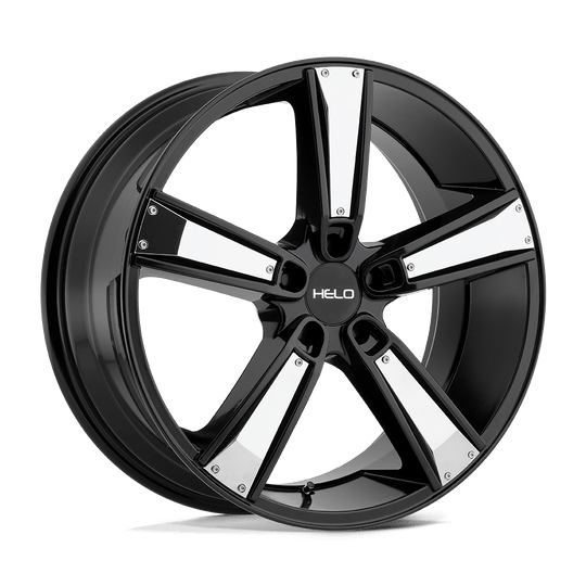 HE89988057738 - Helo HE899 18X8 5X112  38mm Satin Black With Gloss Black & Chrome Inserts - Helo Wheels Canada