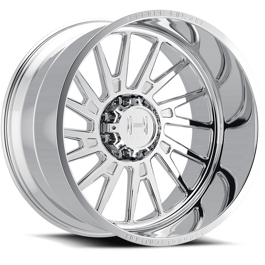 HF17-2212818047PR - Hostile Forged Trident 22X12 8X180 -44mm Full polish - Hostile Forged Wheels Canada