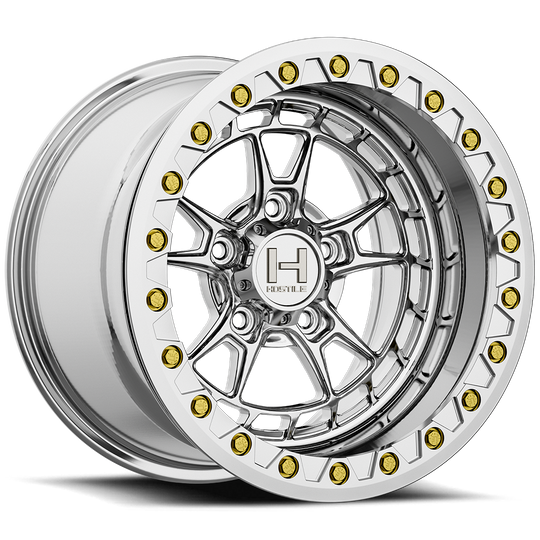 HF32-1580655044P - Hostile UTV Forged Rival-Beadlock 15X8 6X139.7 0mm Polished - Hostile UTV Forged Wheels Canada