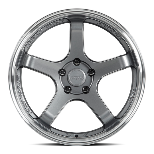 HR05-189545GMML38 - Katana Racing HR05 18X9.5 5X120 ET 38mm Gloss Gunmetal Machined Lip - Katana Racing Wheels Canada