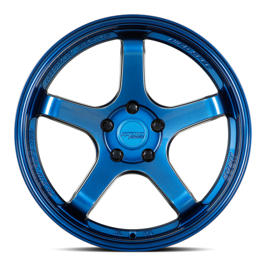 HR05-189552BLUE - Katana Racing HR05 18X9.5 5X112 ET 22mm Metallic Blue - Katana Racing Wheels Canada