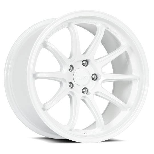 HR06-189545GW38 - Katana Racing HR06 18X9.5 5X120 ET 38mm Gloss White - Katana Racing Wheels Canada