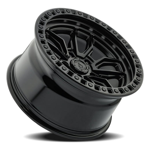 A109209018P00004 - Arena Hustle 20X9 8X180 0mm Satin Black Center Glossy Black Lip - Arena Wheels Canada