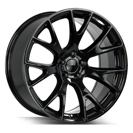 R161-051520GB - Strada OE Replica R161 Hellcat 20X9.5 5X115 20mm All Gloss Black - Strada OE Replica Wheels Canada