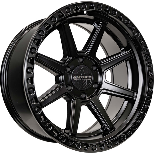 A864189085057 - Anthem Helo 18X9 8X165.1 18mm Satin Black - Anthem Wheels Canada