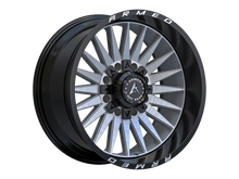 Load image into Gallery viewer, A202-2090-26-143 - Armed OffRoad Hostile 20X9 5X127 / 5X139.7 ET 12mm Gloss Silver Brushed Face With Black Lip - Armed OffRoad Wheels Canada