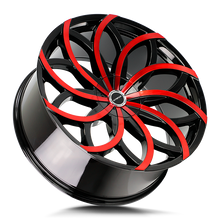 Load image into Gallery viewer, S61050115GBMR - Strada S61 Huracan 20X8.5 5X120 / 5X115 15mm Black &amp; Red - Strada S61 Wheels Canada