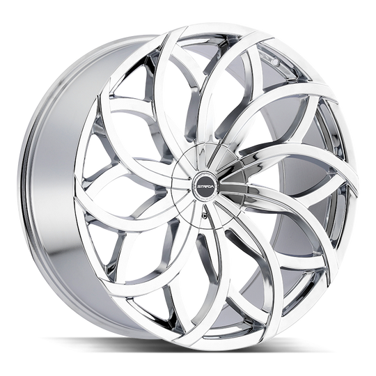 S61A60725 - Strada S61 Huracan 28X10 6X135 / 6X139.7 25mm Chrome - Strada S61 Wheels Canada