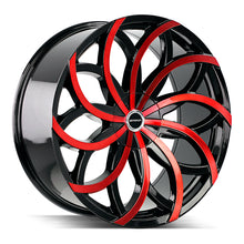 Charger l'image dans la galerie, S61050130GBMR - Strada S61 Huracan 20X8.5 5X114.3 / 5X120.65 30mm Gloss Black, Red - Strada S61 Wheels Canada