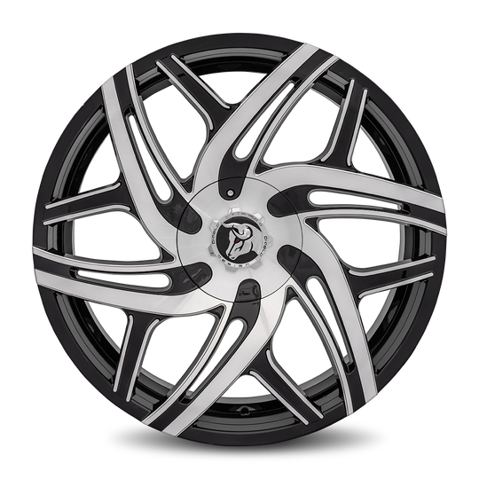 HUR-241BLNK3578MFM - Diablo Hurricane 24X10 Blank 35mm Gloss Black Machine Face - Diablo Wheels Canada