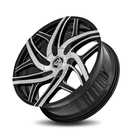HUR-241BLNK1273MFM - Diablo Hurricane 24X10 Blank 12mm Gloss Black Machine Face - Diablo Wheels Canada