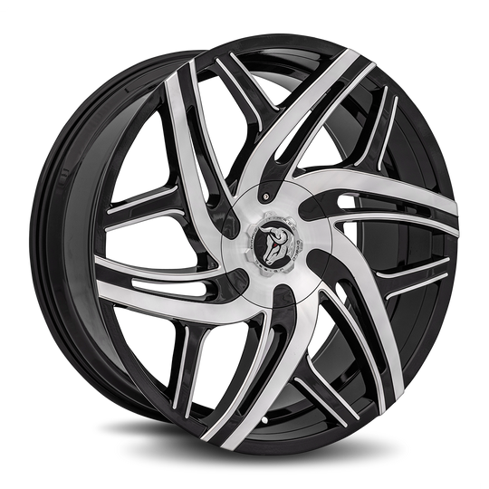 HUR-241BLNK3578MFM - Diablo Hurricane 24X10 Blank 35mm Gloss Black Machine Face - Diablo Wheels Canada