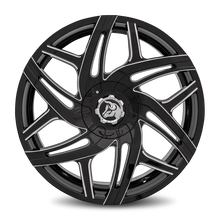 Load image into Gallery viewer, HUR-241BLNK3578BMS - Diablo Hurricane 24X10 Blank 35mm Gloss Black Milled - Diablo Wheels Canada