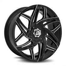 Charger l'image dans la galerie, HUR-241BLNK1273BMS - Diablo Hurricane 24X10 Blank 12mm Gloss Black Milled - Diablo Wheels Canada