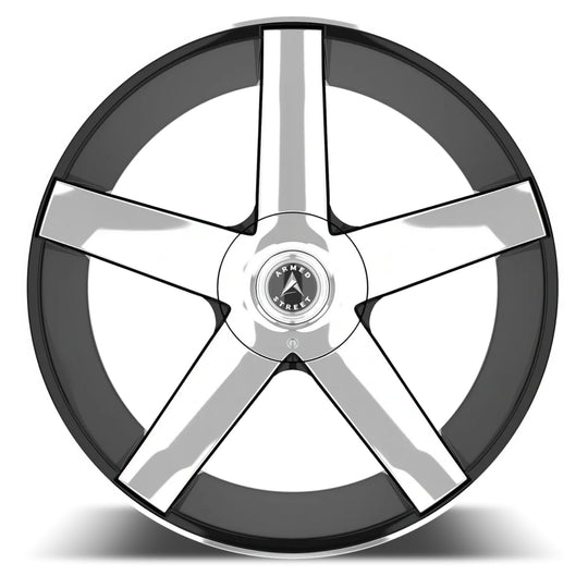 B131-2410-10-117 - Armed Street Hustler 24X10 Blank ET 25mm Gloss Black Milled - Armed Street Wheels Canada