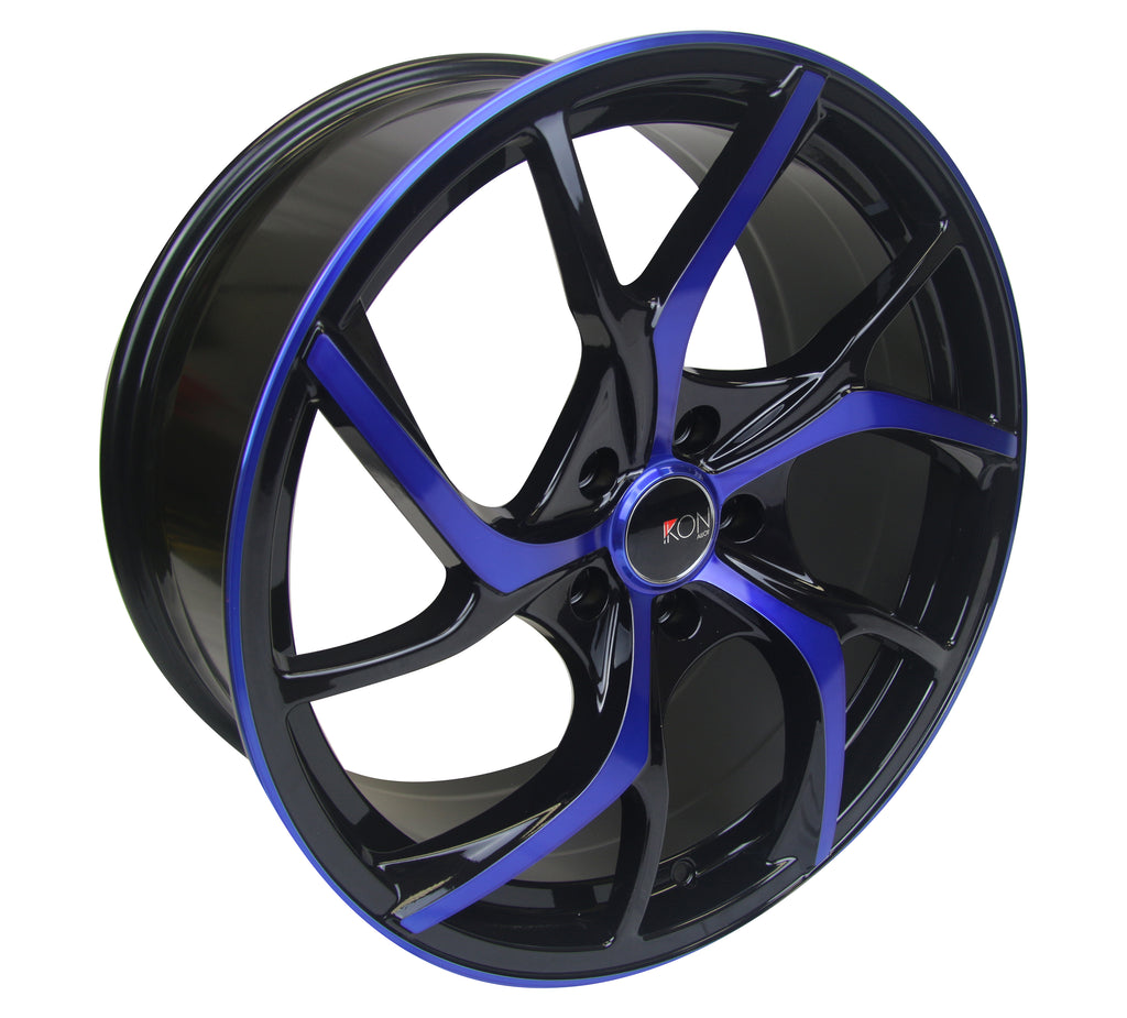 IK110-C - Ikon Alloy IK110 18X8.5 5X114.3 35mm Gloss Black Candy Blue Face - Ikon Alloy Wheels Canada