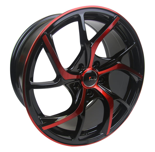 Ikon Alloy IK110 18X8.5 5X114.3 35mm Gloss Black Candy Red Face