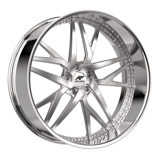 IKO2493BLL10F1BCR - Amani Ikon 24X9 Blank 1mm Brush Center Chrome Lip - Amani Wheels Canada