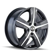 Charger l'image dans la galerie, 101-6631B - ION Alloy 101 16X6.5 5X108 50mm Black And Machined - Ion Alloy Wheels Canada