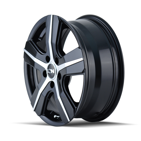 101-6631B - ION Alloy 101 16X6.5 5X108 50mm Black And Machined - Ion Alloy Wheels Canada
