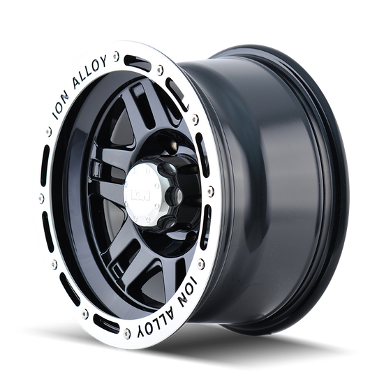 133-6886B - ION Alloy 133 16X8 6X114.3 -5mm Black And Machined - DLSC Wheels Canada