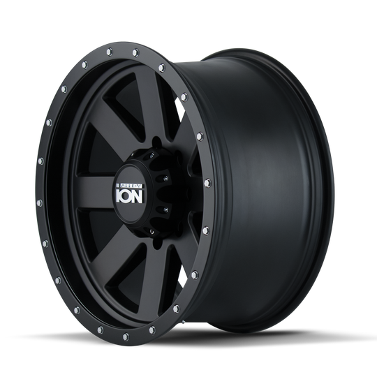 134-2178MB - ION Alloy 134 20X10 8X180 -19mm Matte Black With Black Beadlock - Ion Alloy Wheels Canada