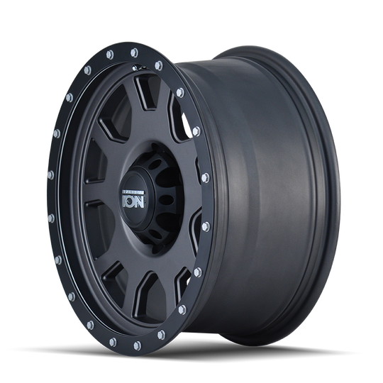 135-5885MG - ION Alloy 135 15X8 5X139.7 -20mm Matte Gunmetal With Black Beadlock - DLSC Wheels Canada