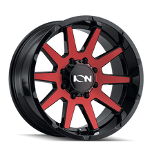 Charger l'image dans la galerie, 143-2985BTR18 - ION Alloy 143 20X9 5X139.7 18mm Gloss Black With Red Machined - Ion Alloy Wheels Canada