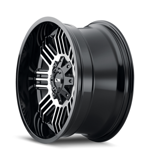 144-2152B - ION Alloy 144 20X10 5X127 / 5X139.7 -19mm Black And Machined - ION Alloy Wheels Canada