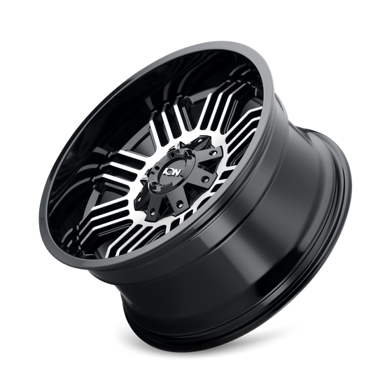 144-2152B - ION Alloy 144 20X10 5X127 / 5X139.7 -19mm Black And Machined - ION Alloy Wheels Canada