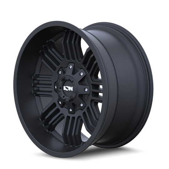 144-7981MB - ION Alloy 144 17X9 8X165.1 -12mm Matte Black - DLSC Wheels Canada